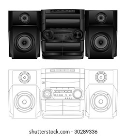 Vector isolated image of boombox.