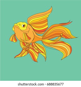 vector isolated image of a goldfish