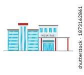 
Vector isolated image of a hospital outside.