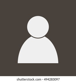 Vector isolated image of a man in a flat style on dark background. Icon for design. People on the grey pouring. Abstract person. Modern man. New user. Social networks. leader outline and solid. EPS 10