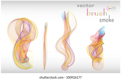Vector isolated image of neon smoke. Vector brush.