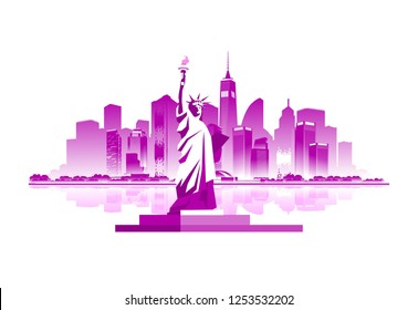 vector isolated image of new york city stylized on white background emblem or badge