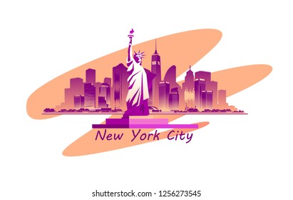 vector isolated image of new york city stylized on white background emblem or badge