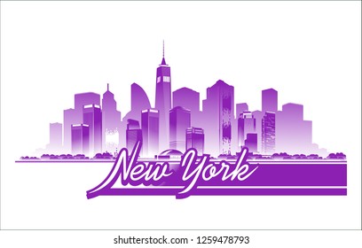 vector isolated image of new york city stylized on white background emblem or badge

