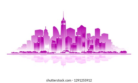 vector isolated image of new york city stylized on white background emblem or badge