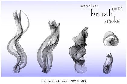 Vector isolated image of smoke on a gradient background. Smoke set.