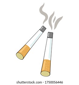 Vektorgrafik von Zigarettenrauchen in einem einfachen Stil.