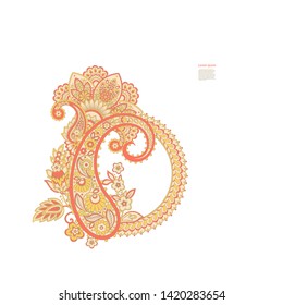 Vector Isolated indian pattern with paisley