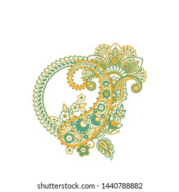 Vector Isolated indian pattern with paisley