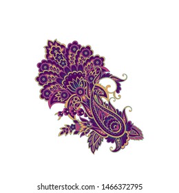 Vector Isolated indian pattern with paisley