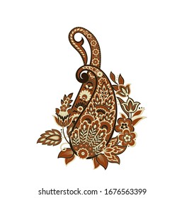 Vektorillustration Isolierte indianische Muster mit Pisley