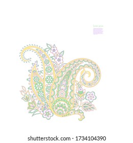 Vector Patrón indio aislado con paisley