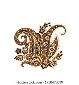 Vector Isolated indian pattern with paisley