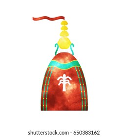 Vector isolated Indian tower for Jagannath Ratha Yatra Chariot Festival on the white background.