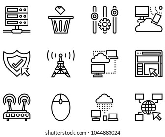 Vector isolated internet and connection icons set