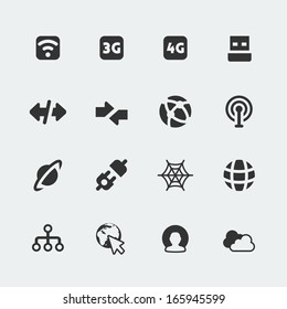 Vector isolated internet and connection mini icons set