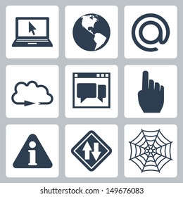 Vector isolated internet-related icons set