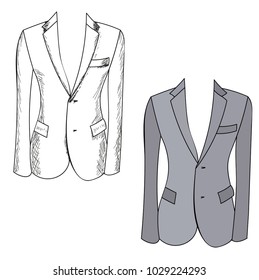 vector, isolated jacket over white background