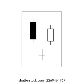 Vector isolated japanese candlestick pattern ABANDONED BABY BOTTOM trading investment graphic chart black and white illustration