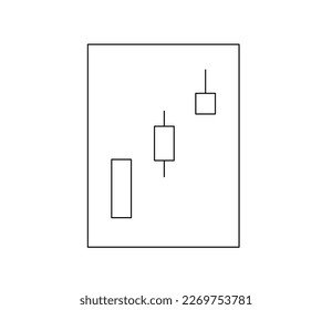 Vector isolated japanese candlestick pattern ADVANCE BLOCK trading investment graphic chart black and white illustration