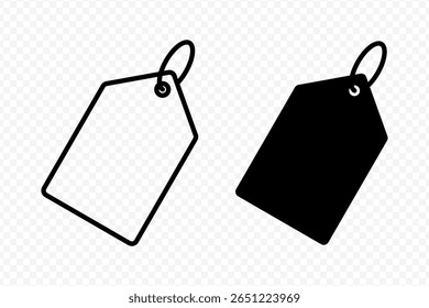 Ícone isolado do Rótulo do vetor definido em contorno preto e preenchimento