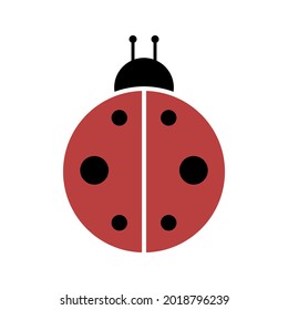 Vector isolated ladybug icon. Flat graphics.