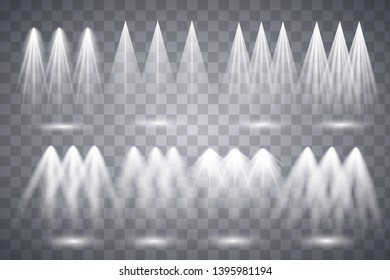 Vector Isolated Lamp. Scene illumination big collection, transparent effects.