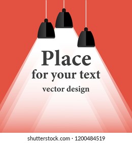 Vector Isolated Lamp.Lamp bulb Icon.Place your text here. Vector Illustration