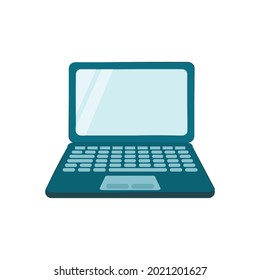 Vector isolated laptop ready to work.Template notebook for presentation. Opened computer screen with keyboard. Mockup modern laptop with blank screen. 