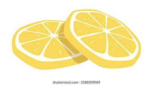Vector isolated lemon slices illustration