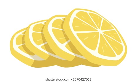 Vector isolated lemon slices illustration
