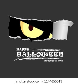 Vector isolated lettering for Halloween and pumpkins for decoration and covering on the dark background. Concept of Happy Halloween.