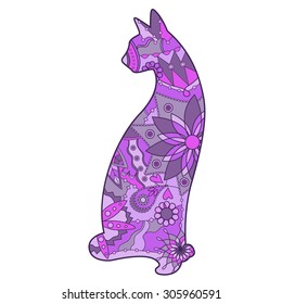 Vector isolated lilac cat