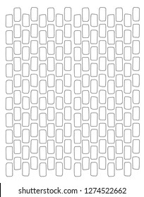 Vector isolated line pattern of a brick tile wall vertical