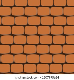Vector isolated line pattern of a red brick wall on background