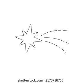 Vector isolated line stars set colorless black and white contour line drawing