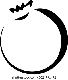 Vector isolated lineart style black blueberry. Design element