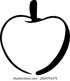 Vector aislado de lino estilo manzana negra. Elemento de diseño