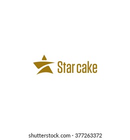 Vector isolated logo. Colorful cupcake sign. Cake logo. 