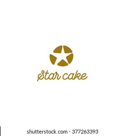 Vector isolated logo. Colorful cupcake sign. Cake logo. 