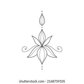 Vector Isolated Lotus Flower Symmetrical Decorative Stock Vector ...