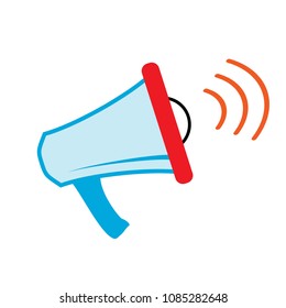 vector isolated loudspeaker - icon speaker, megaphone illustration, announcement symbol