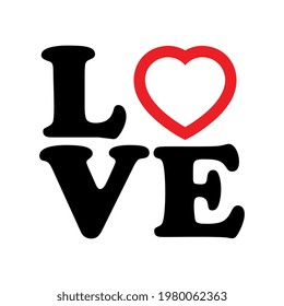 Vector Isolated Love Graphic on White
