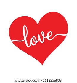 Vector Isolated Love Heart on White Background