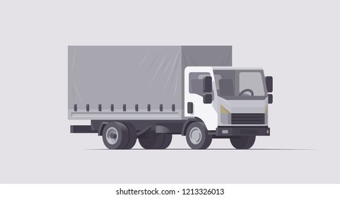 Vector Isolated Low Poly Flat Isometric 3d Lorry Tilt Truck 