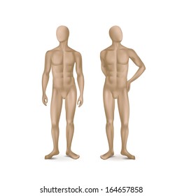 Vector Isolated Male Mannequins