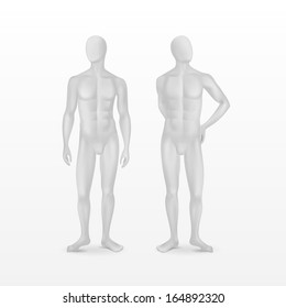 Vector Isolated Male Mannequins