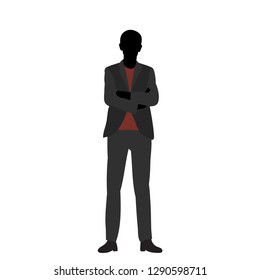 vector, isolated, man in a jacket silhouette in colored clothes