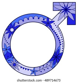 Vector isolated man sign blue