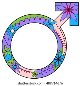 Vector isolated man sign colorful